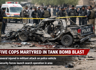 Five Policemen Martyred, Several Injured in Bomb Blast Targeting Police Vehicle in Tank